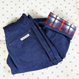 Deadstock Vintage Calvin Klein Straight Jeans 12 Flannel Lined Indigo USA 80s